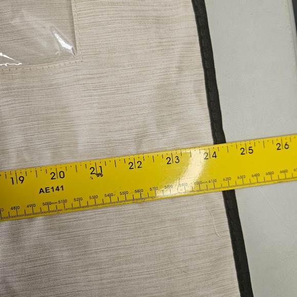 Cream Woven Breathable Garment Bag with Brown Trim and ID Window 24x40 - Picture 6 of 6